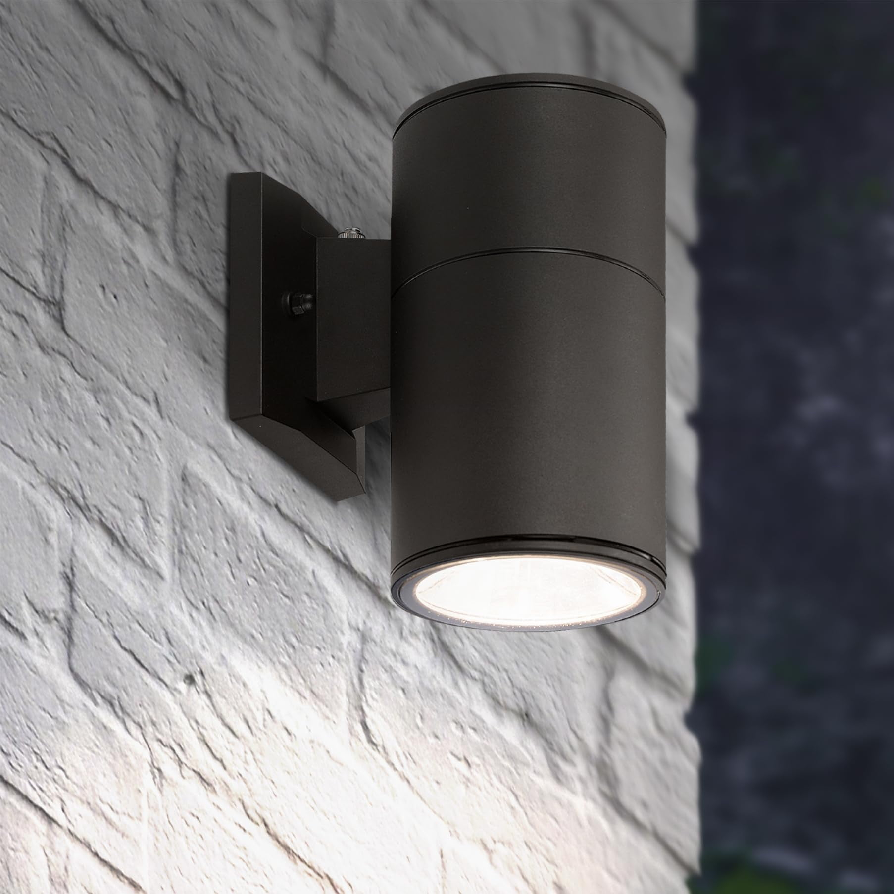 ASD LED 1-Way Round Cylinder Wall Light Fixture | 9W 1000LM 3000-5000K 120V | 3CCT, Photocell, Wateproof, ETL Listed | Exterior Patio Lighting Sconce, Dusk to Dawn Outdoor Lamp | Dark Bronze