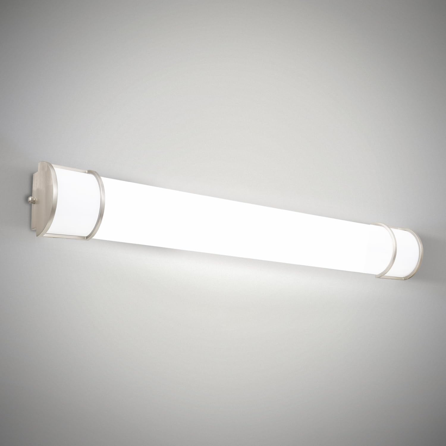 ASD LED 48 Inch Wall Mount Vanity Lighting Fixture | 35W 3200LM 3000K-5000K 120V | 3CCT, Dimmable, Energy Star, ETL Listed | Bathroom Linear Light Bar, Long Tube Bath Sconce | Nickel