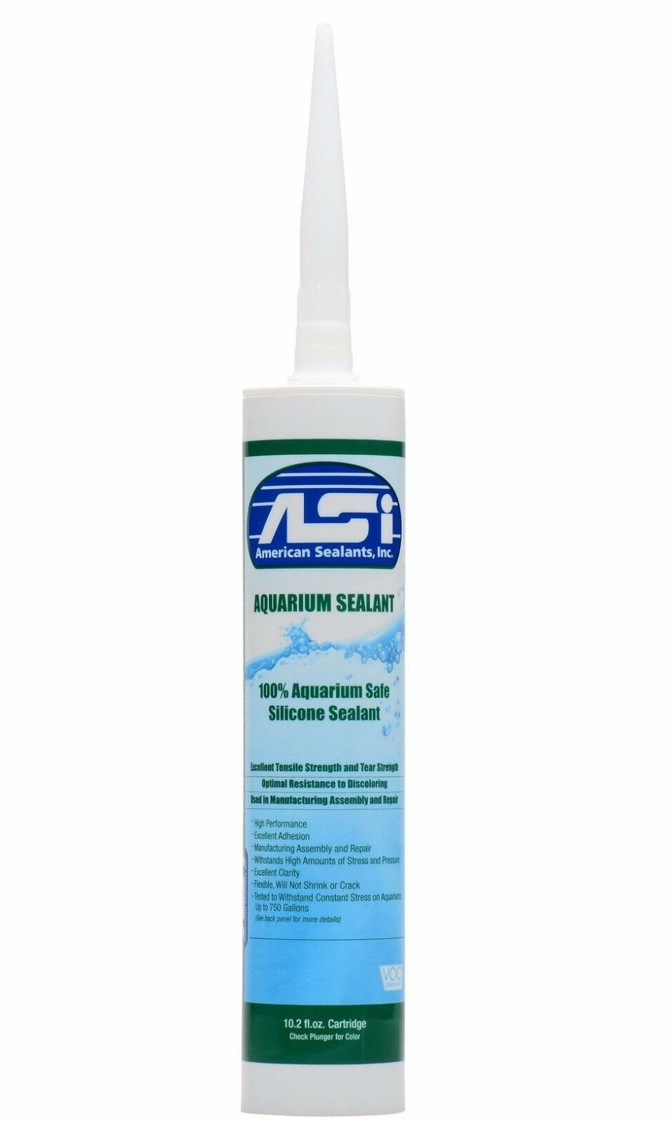 ASI Black Aquarium Silicone Sealant - 10.2 oz Fluid Cartridge