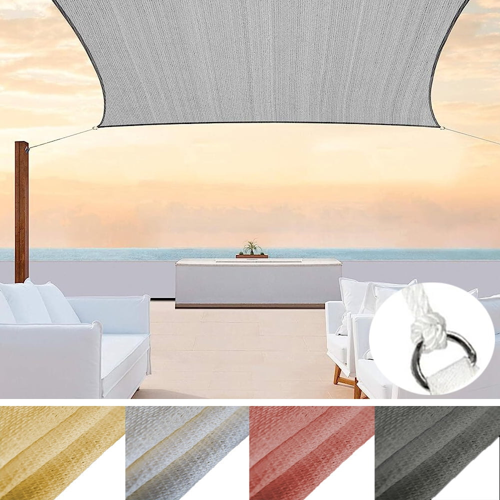 Shade&Beyond Rectangle Sun Shade Sail 12'X16' for Patio Yard Deck, Light Grey (We Make Custom Size)