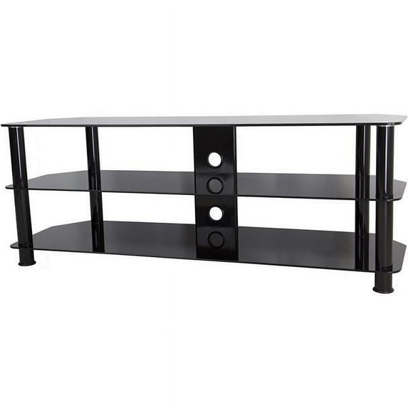 AVF Transitional Steel and Glass TV Stand for 39" to 60" TVs in Black