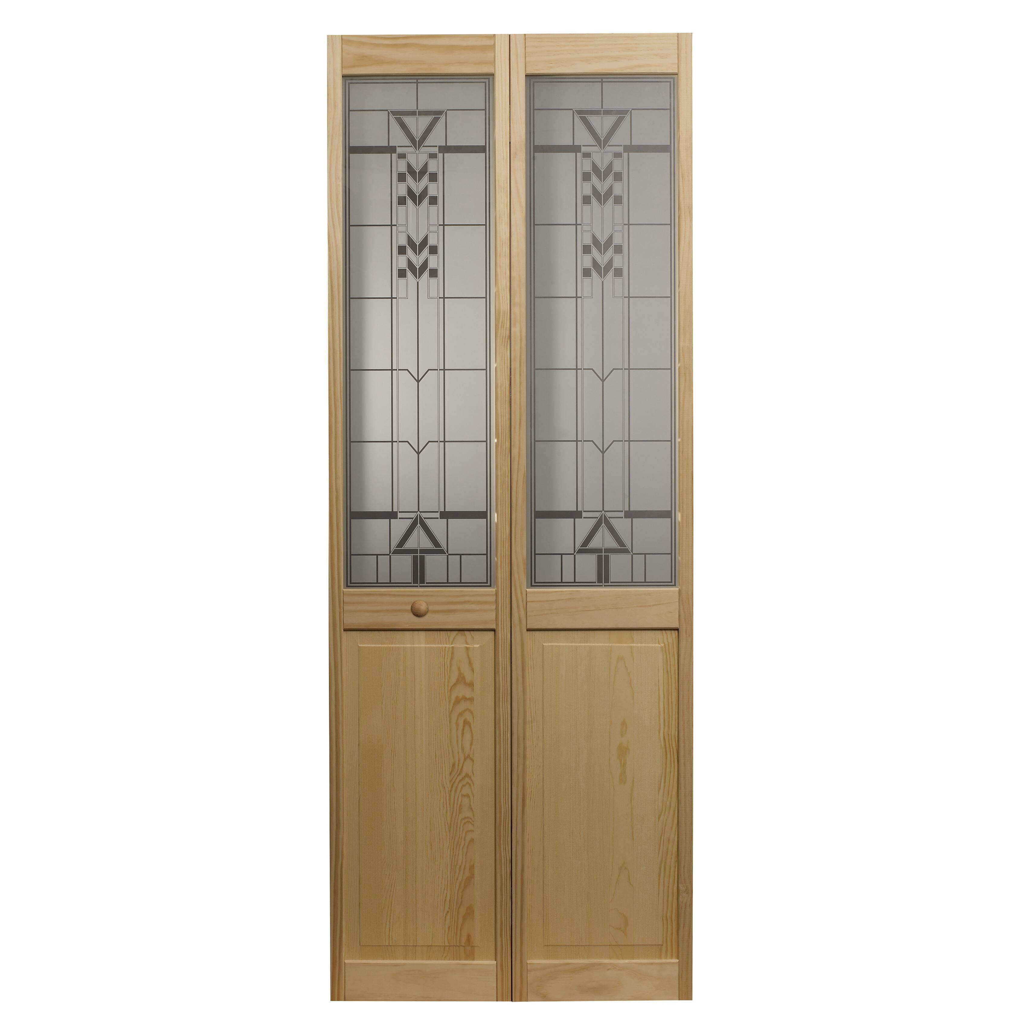 AWC Model 147 Sedona Glass Bifold Door 36"wide x 80"high Unfinished Pine