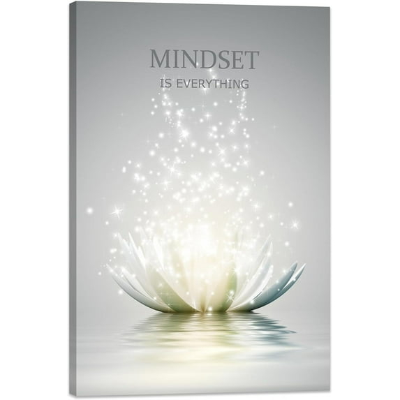 AXXPosters-Lotus Flower Wall Art Canvas Mindset Motivational Quotes Poster for Zen Office Wall Decor Spiritual Meditation Prints Artwork