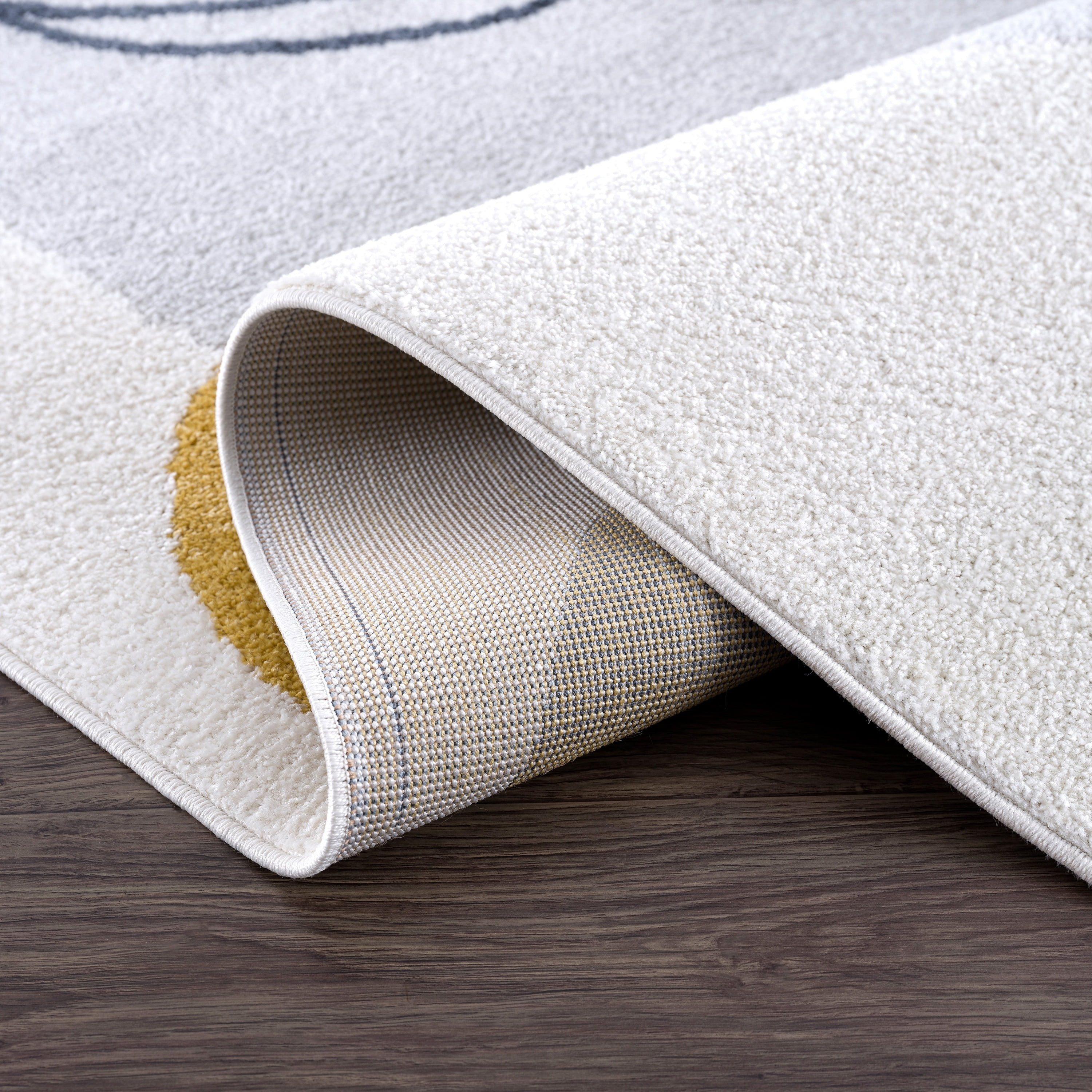 Abani Deco Collection Area Rug Mid Century Modern Bedroom Living Room Decor Floor Rug 4 x 6 Cream Grey