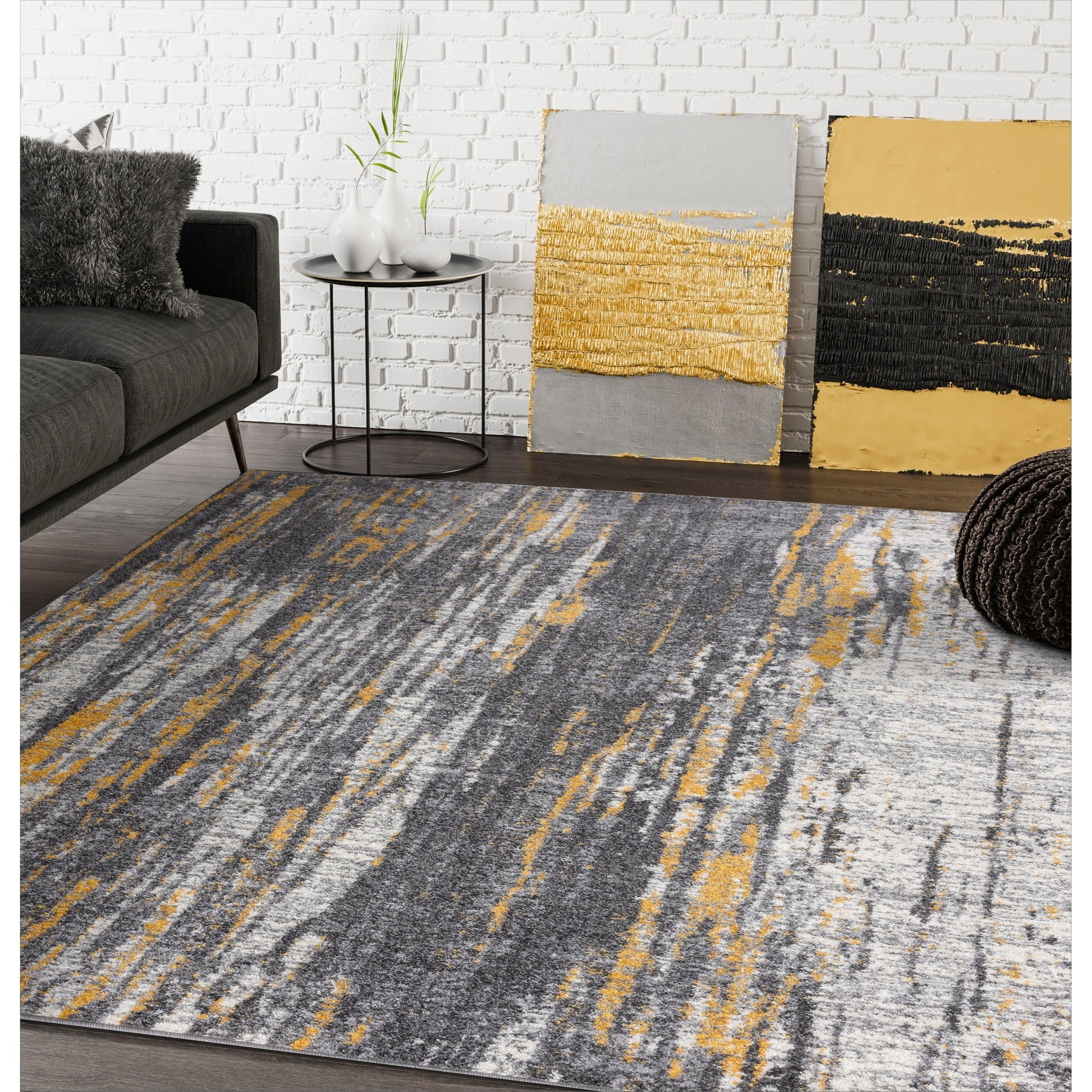 Abani Laguna 7'9"W x 10' 2"D LAG110B Alfombra Gris Moderna