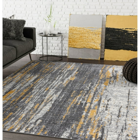 Abani Laguna 7'9"W x 10' 2"D LAG110B Alfombra Gris Moderna