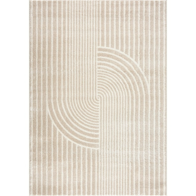 Abani Rugs Nuevo Beige Arch Pattern Knot Area Rug 4' x 6' - Cream