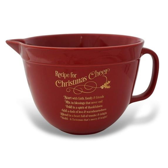 Abbey Gift Red Recipe for Xmas Cheer Mixing Bowl, Multi