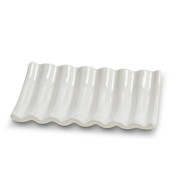 Abbott Collection 27 Ridged Soap Dish-Wht-5" L, 5.25 inches L, White