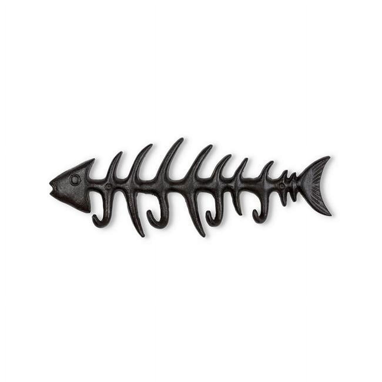 Abbott Collection AB-27-IRONAGE-235 13.5 in. Fish Bone Wall Hook, Dark Brown - Small