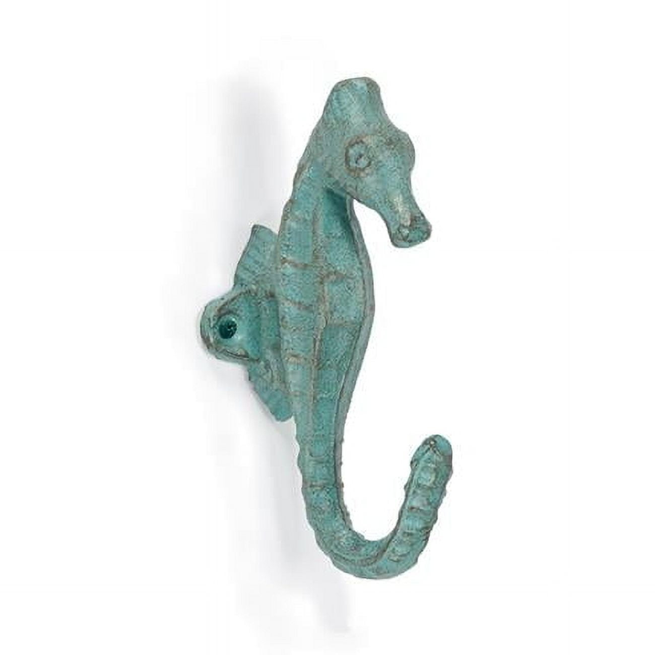 Abbott Collection AB-27-IRONAGE-274 5 in. Seahorse Wall Hook, Verdigris
