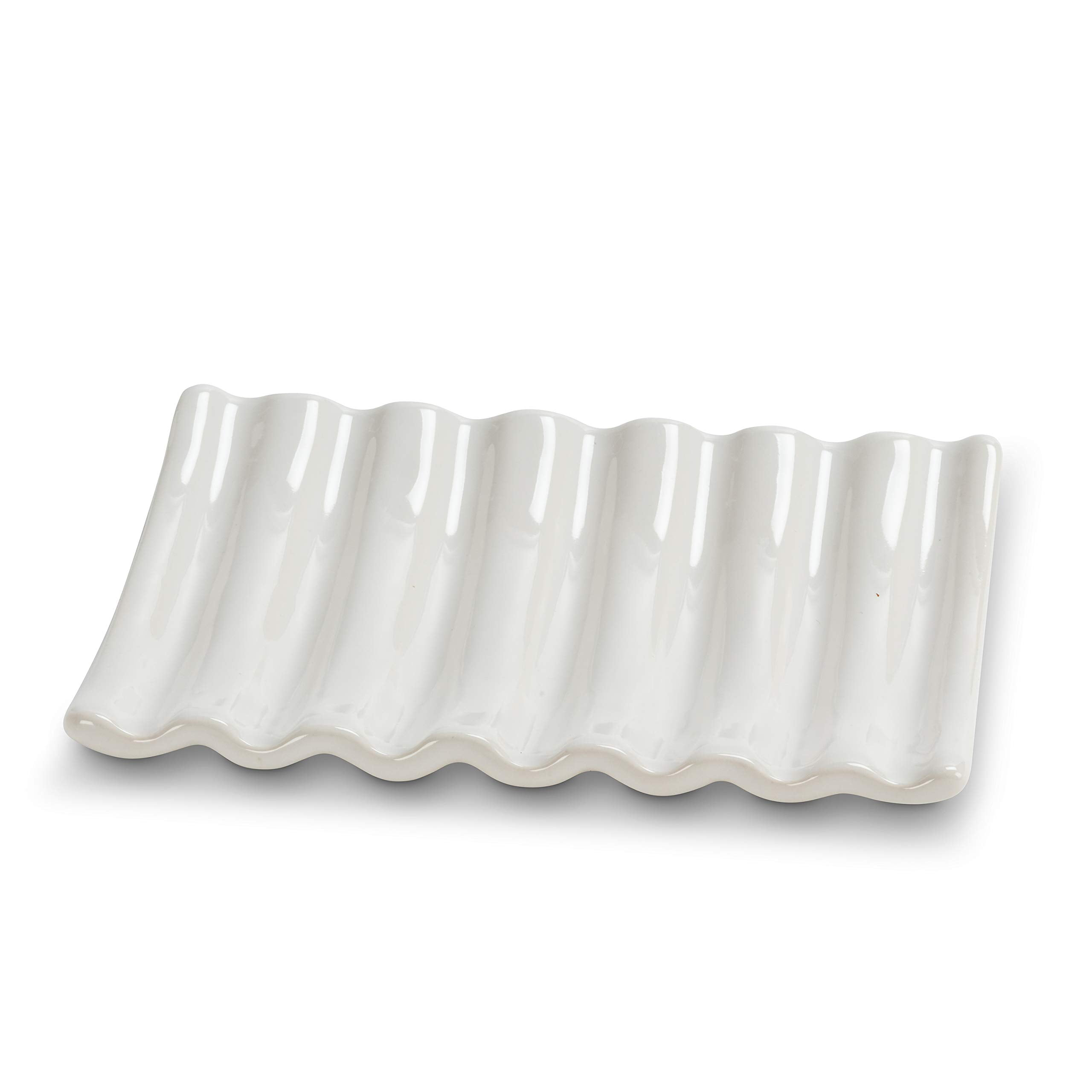 Abbott Collection 27 Ridged Soap Dish-Wht-5" L, 5.25 inches L, White