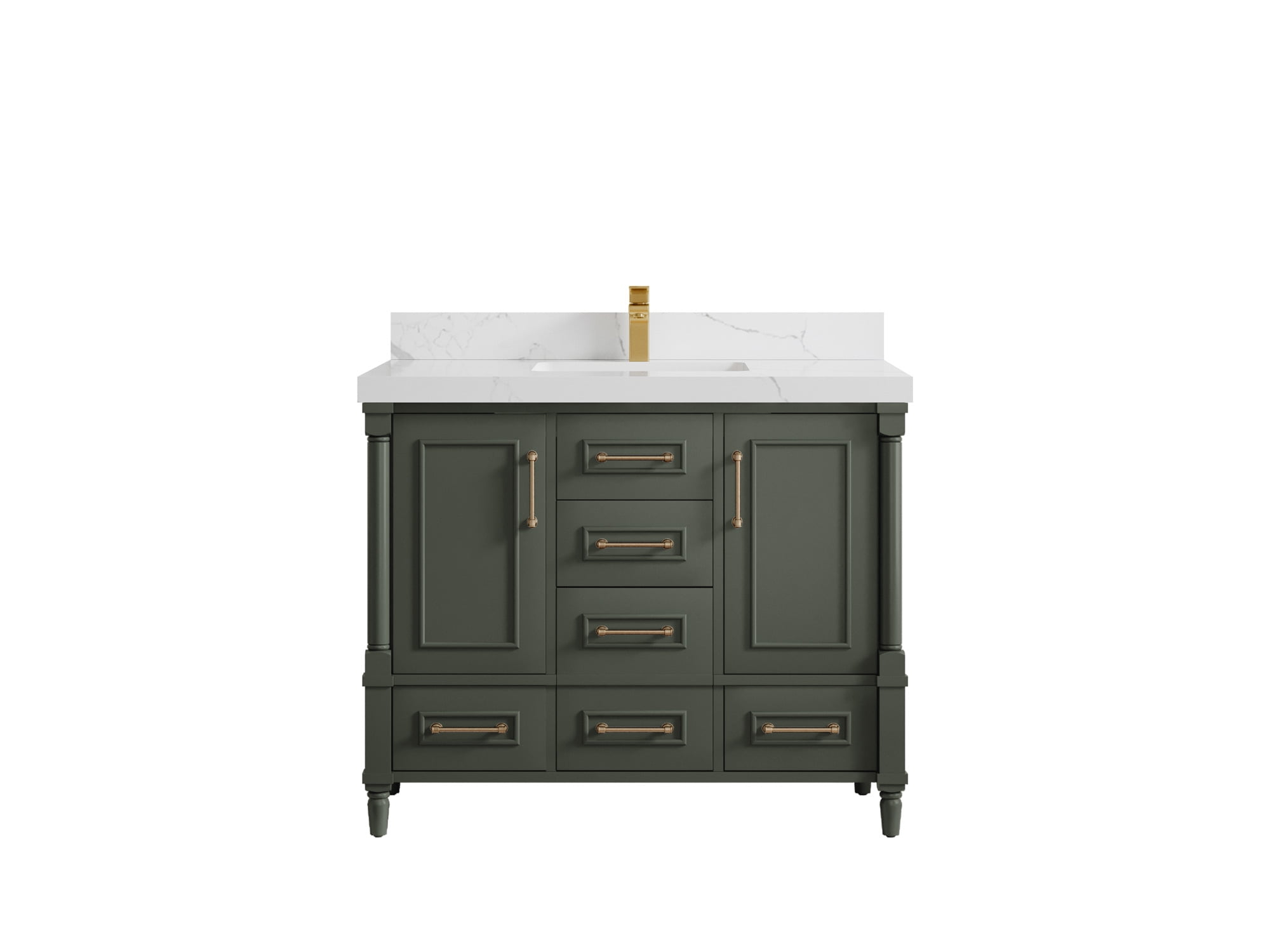 Aberdeen 42 in. W x 22 in. D Single Sink Bathroom Vanity in Pewter Green with Quartz or Marble Countertop | MODERN VANITY | PREMIUM Q