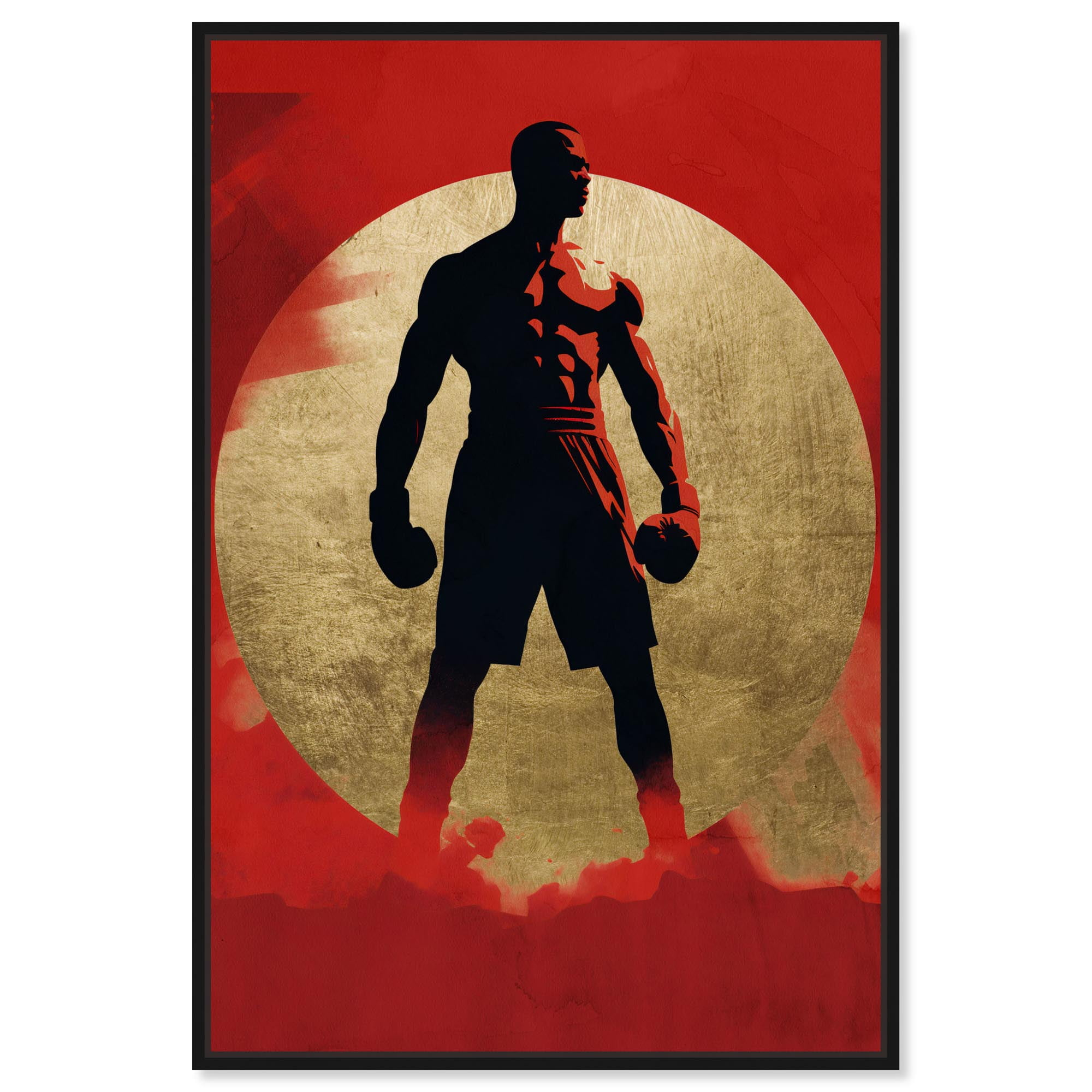 Above the Sun Canvas Boxing Poster Art by Art Remedy, Black Frame, 10" x 15"