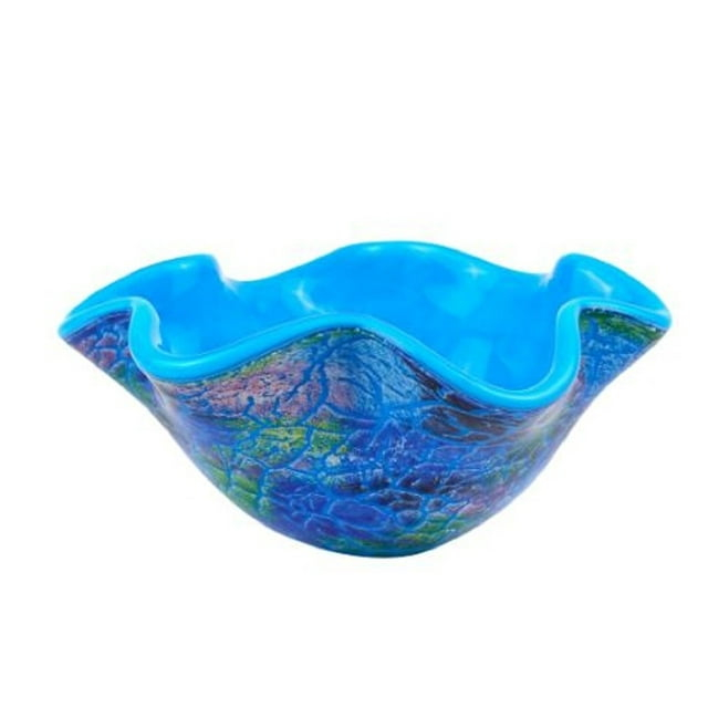 Abstract Multi Color Glass Centerpiece Bowl