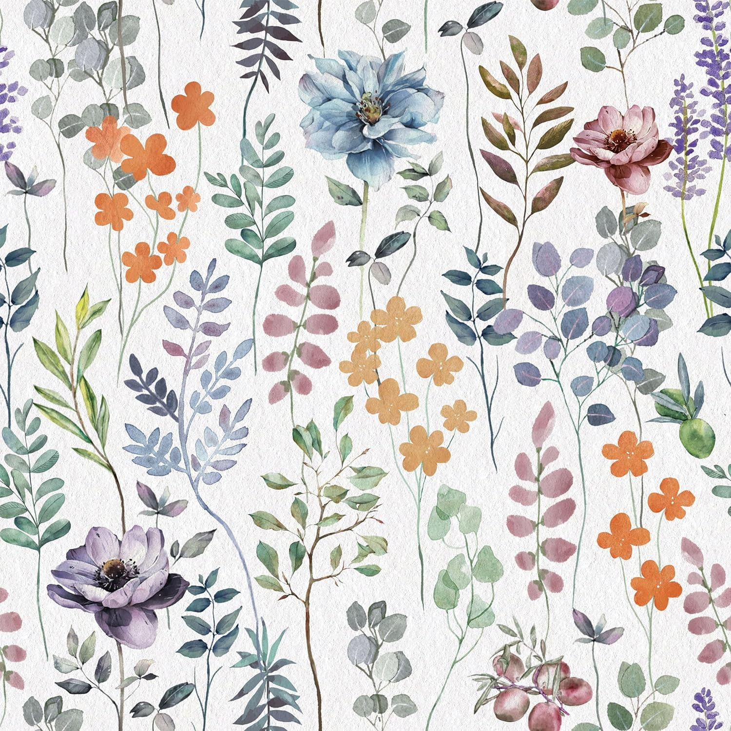 Abyssaly White Floral Wallpaper Peel and Stick Wallpaper 17.7" x 118" Vinly Floral Wall Paper Contact Paper for Bedroom Kitchen Home Décor and Old Furniture Renovation