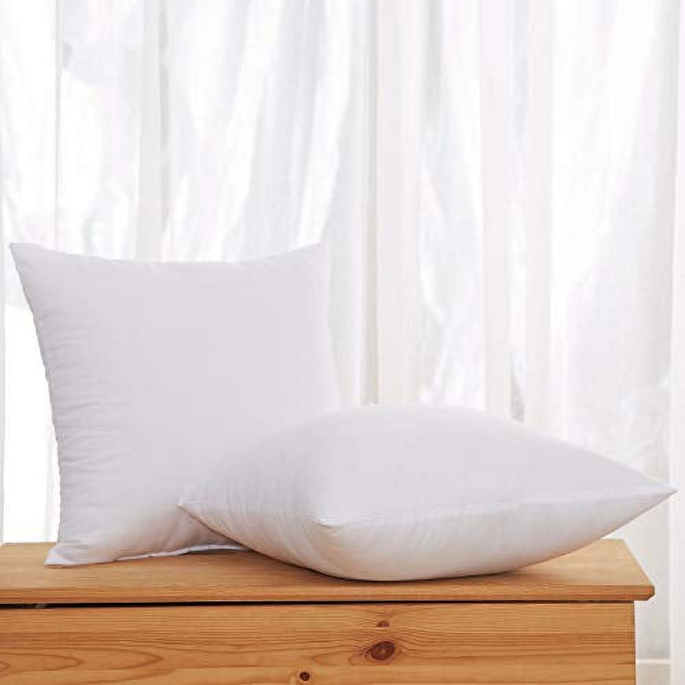 Acanva Decorative Square Throw Pillow Inserts Hypoallergenic Form Stuffer Cushion Sham Filler, 14x14, White, 2 Piece