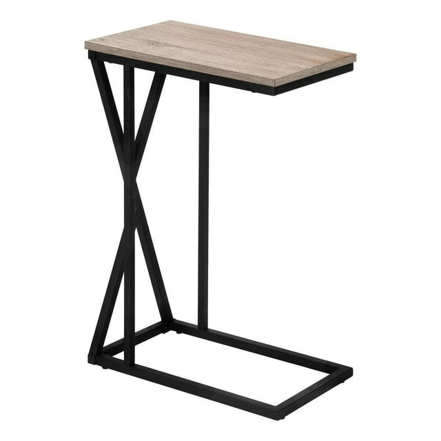 Monarch Specialties ACCENT TABLE - 25"H / DARK TAUPE / BLACK METAL