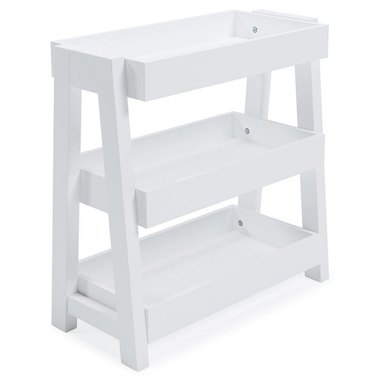 Accent Table with 3 Tier Tray Design Shelves White - Saltoro Sherpi