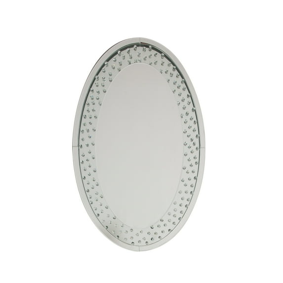 ACME  Nysa Accent Wall Mirror - Mirrored & Faux Crystals