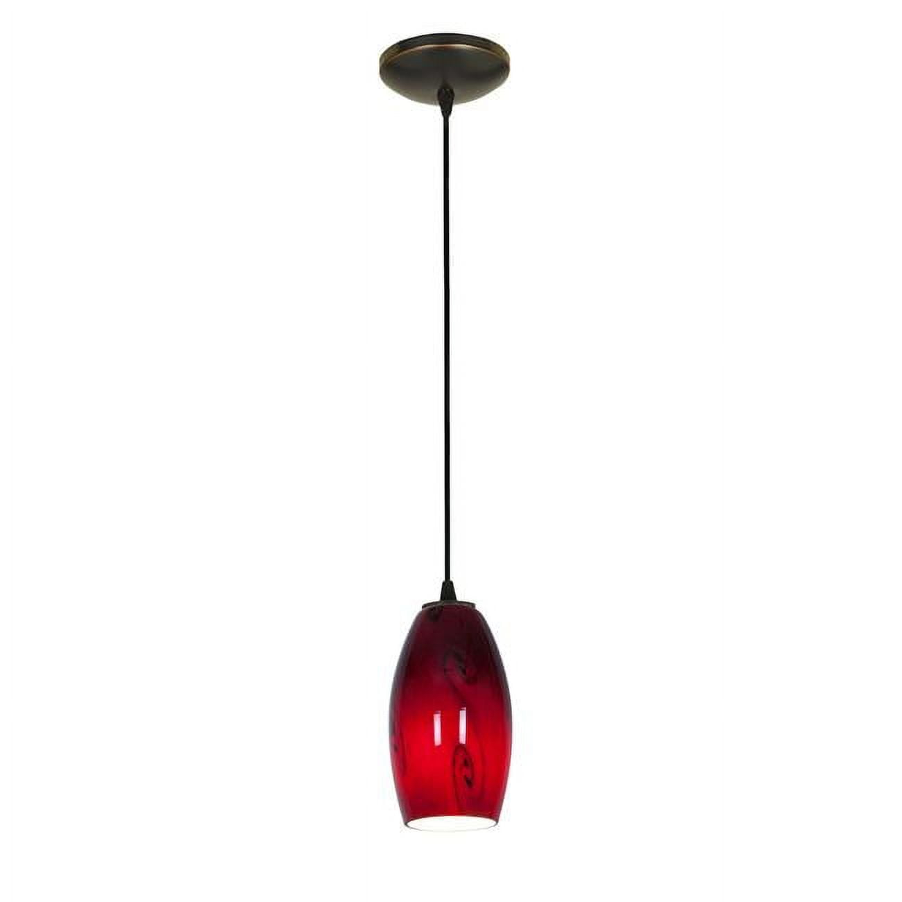 Access Lighting  Merlot Bronze Cord Pendant with Red Sky Shade