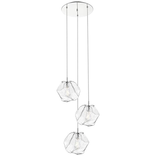 Access Lighting 3 Light LED Pendant in Mirrored Stainless Steel Color