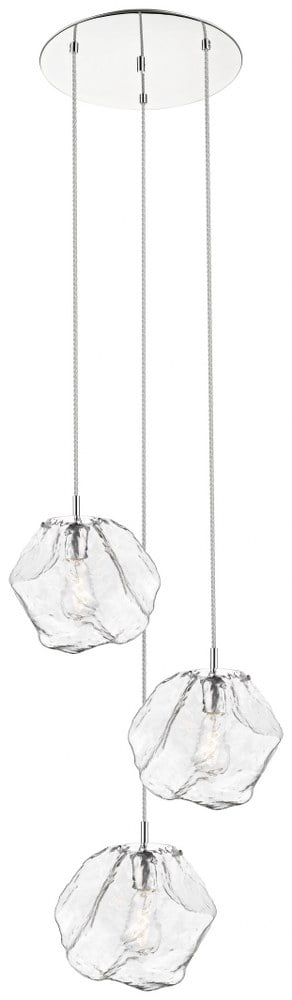 Access Lighting 3 Light LED Pendant in Mirrored Stainless Steel Color