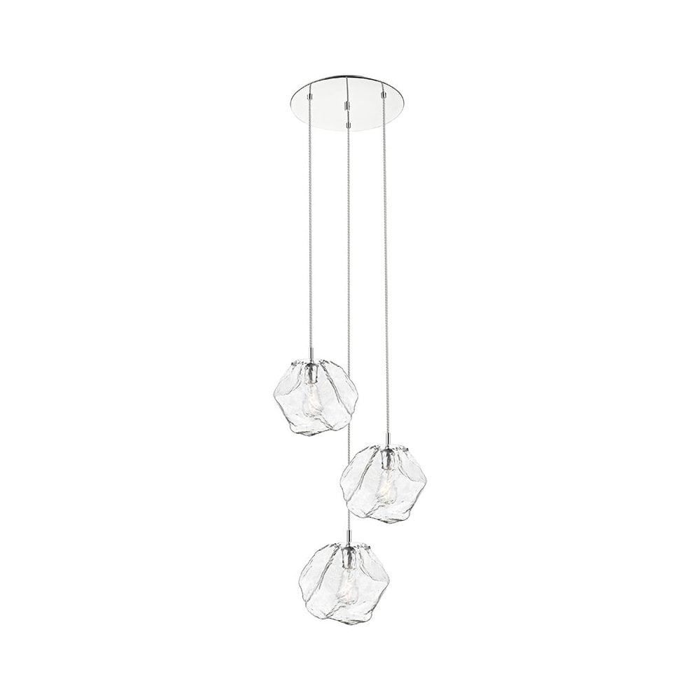 Access Lighting 3 Light LED Pendant in Mirrored Stainless Steel Color