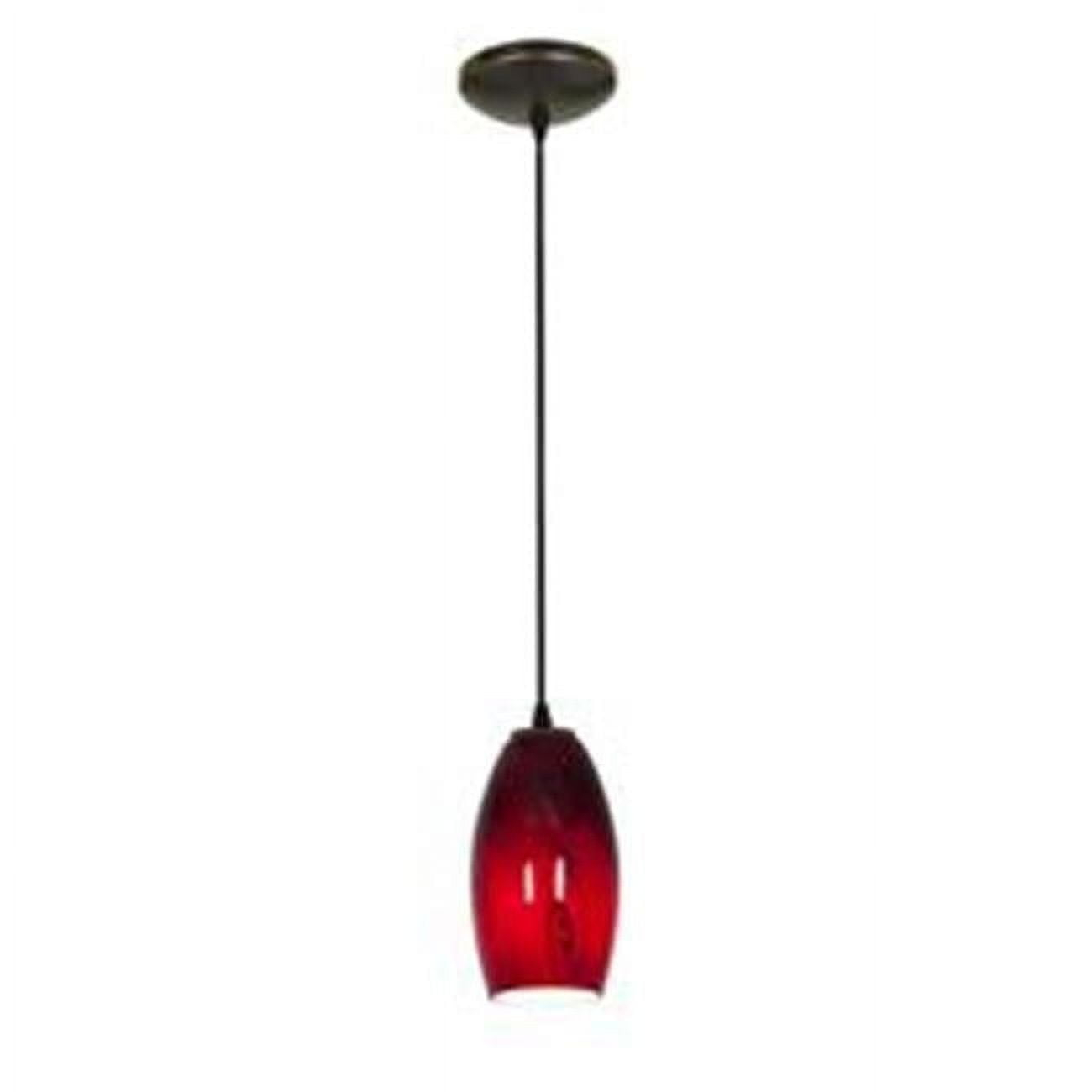 Access Lighting  Merlot Bronze Cord Pendant with Red Sky Shade