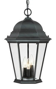 5226BK-Acclaim Lighting-Richmond - Three Light Outdoor Hanging Lantern - 12.5 Inches Wide by 19.5 Inches High-Matte Black Finish-Clear Beveled Glass