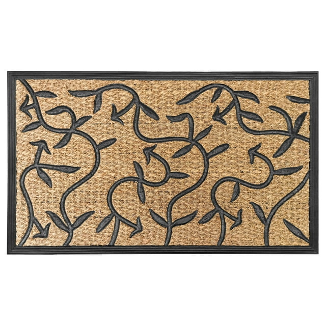Achim Coco Mat - Flora Design - Durable 18 in x 30 in