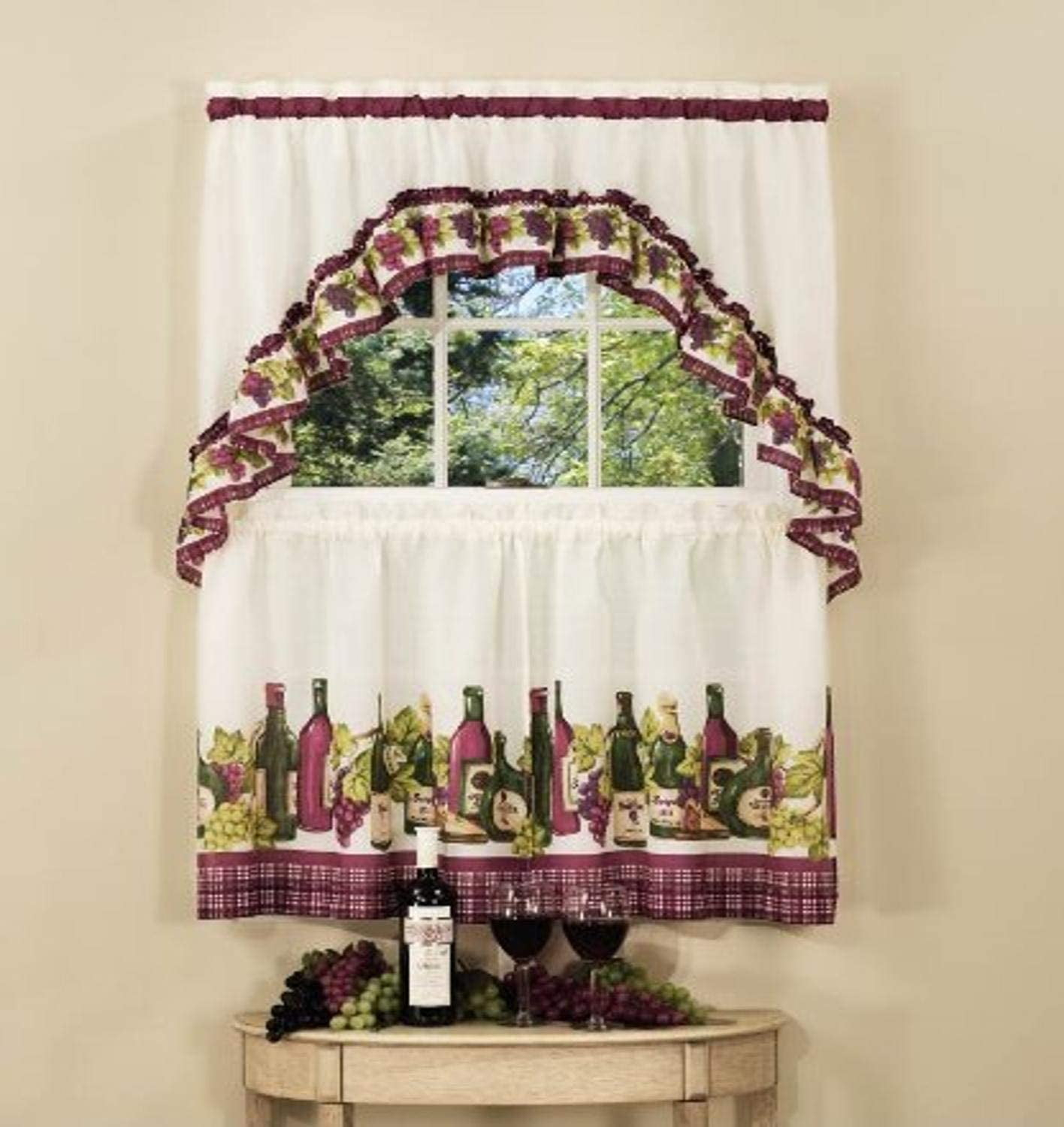 Chardonnay Kitchen Curtain & Swag Set, 1 Each