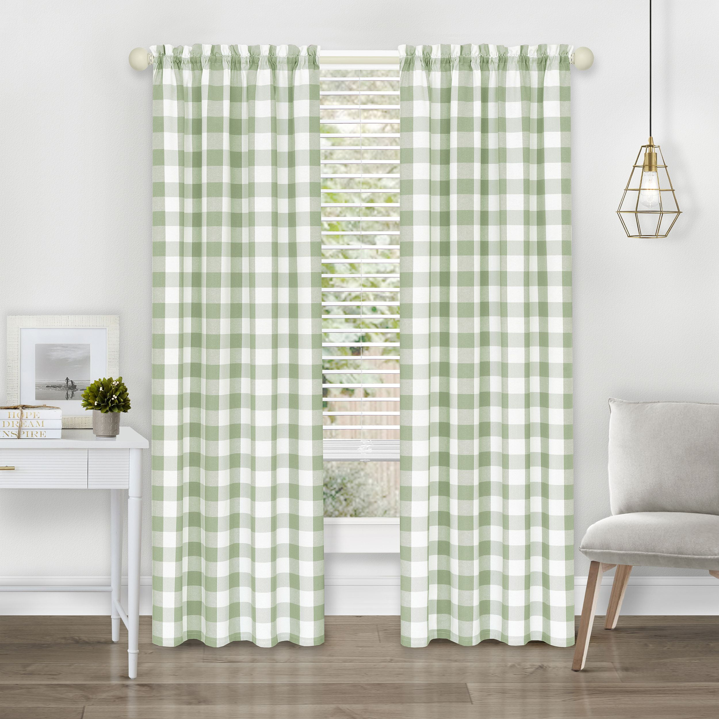 42 x 84 in. Hunter Rod Pocket Window Curtain Panel, Green