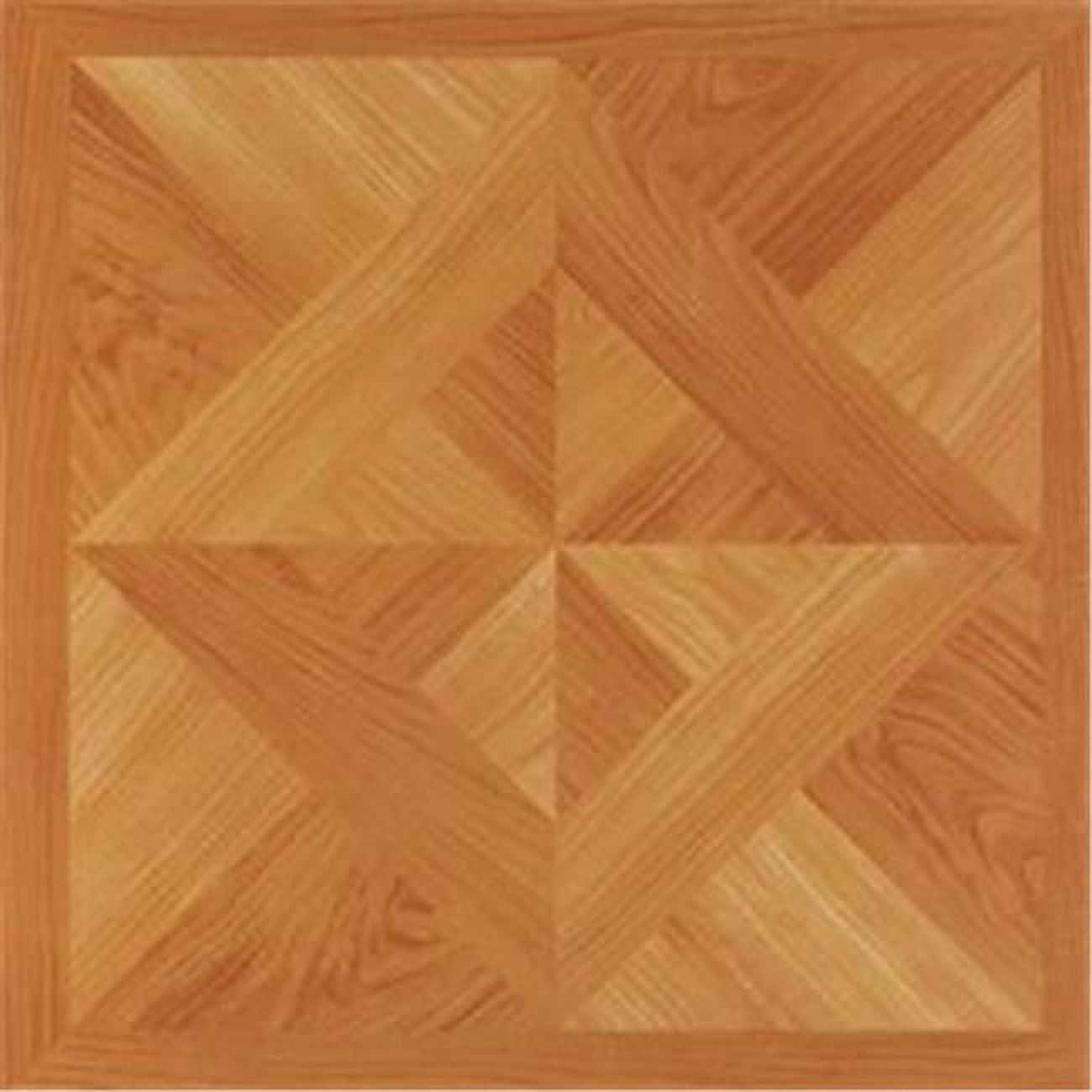 Achim Importing Co., Inc.  NEXUS Classic Light Oak Diamond Parquet 12 Inch x 12 Inch Self Adhesive Vinyl Floor Tile #202
