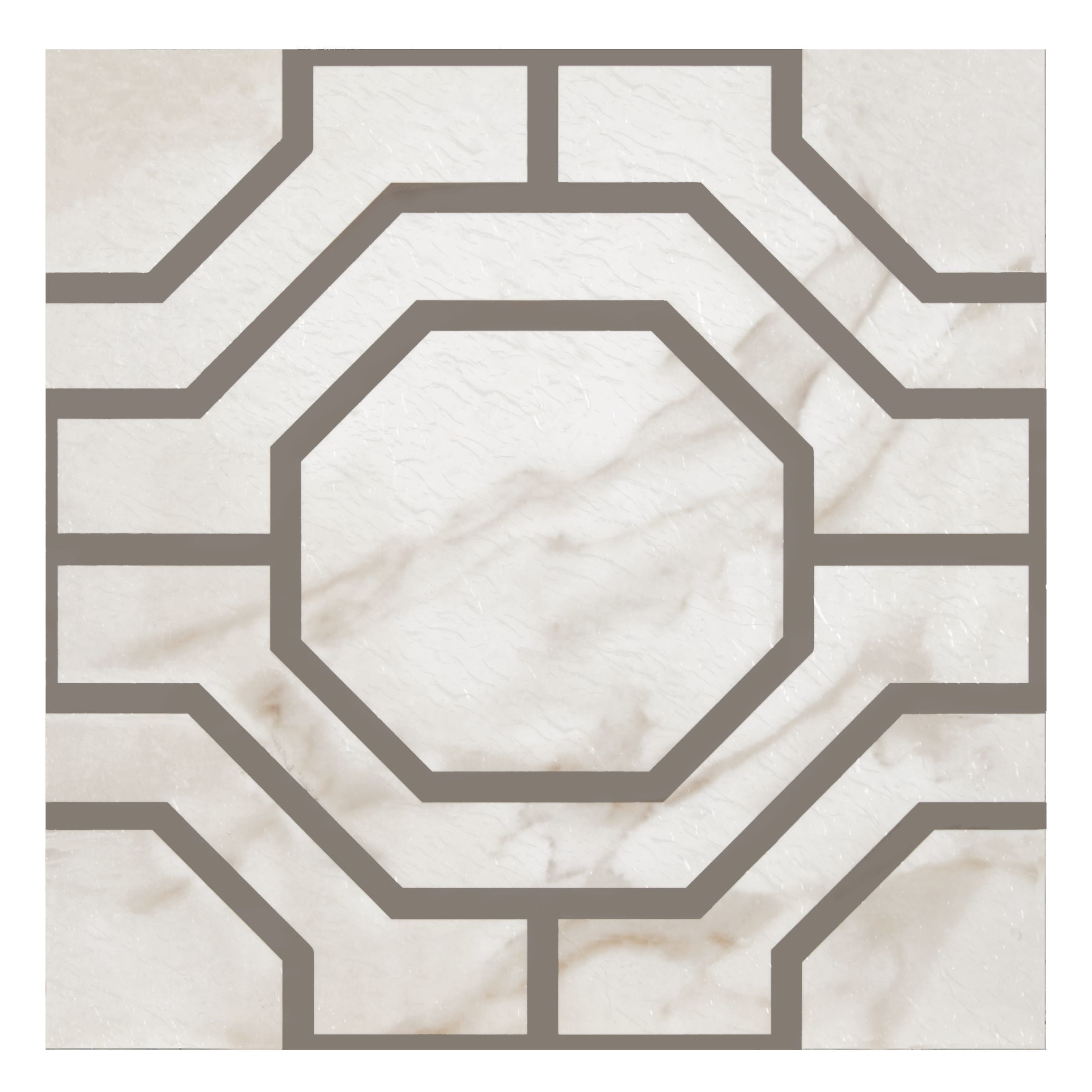 Achim Retro 12x12 Self Adhesive Vinyl Floor Tile - Octagon - 20 Tiles/20 sq. ft.