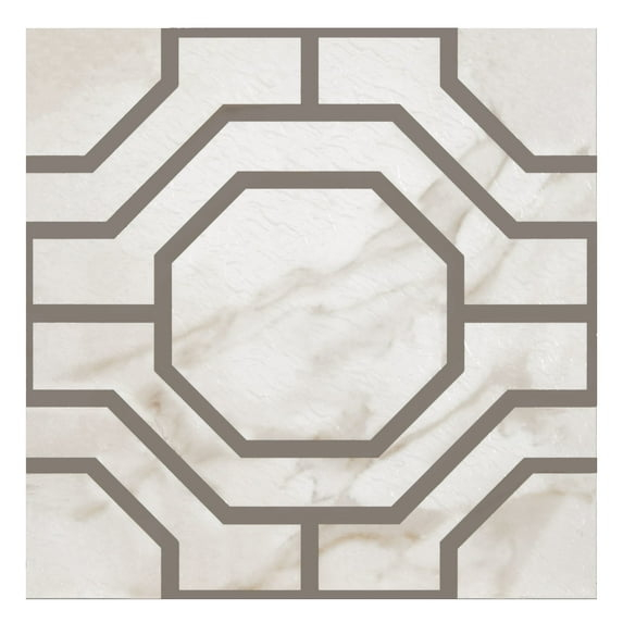Achim Retro 12x12 Self Adhesive Vinyl Floor Tile - Octagon - 20 Tiles/20 sq. ft.