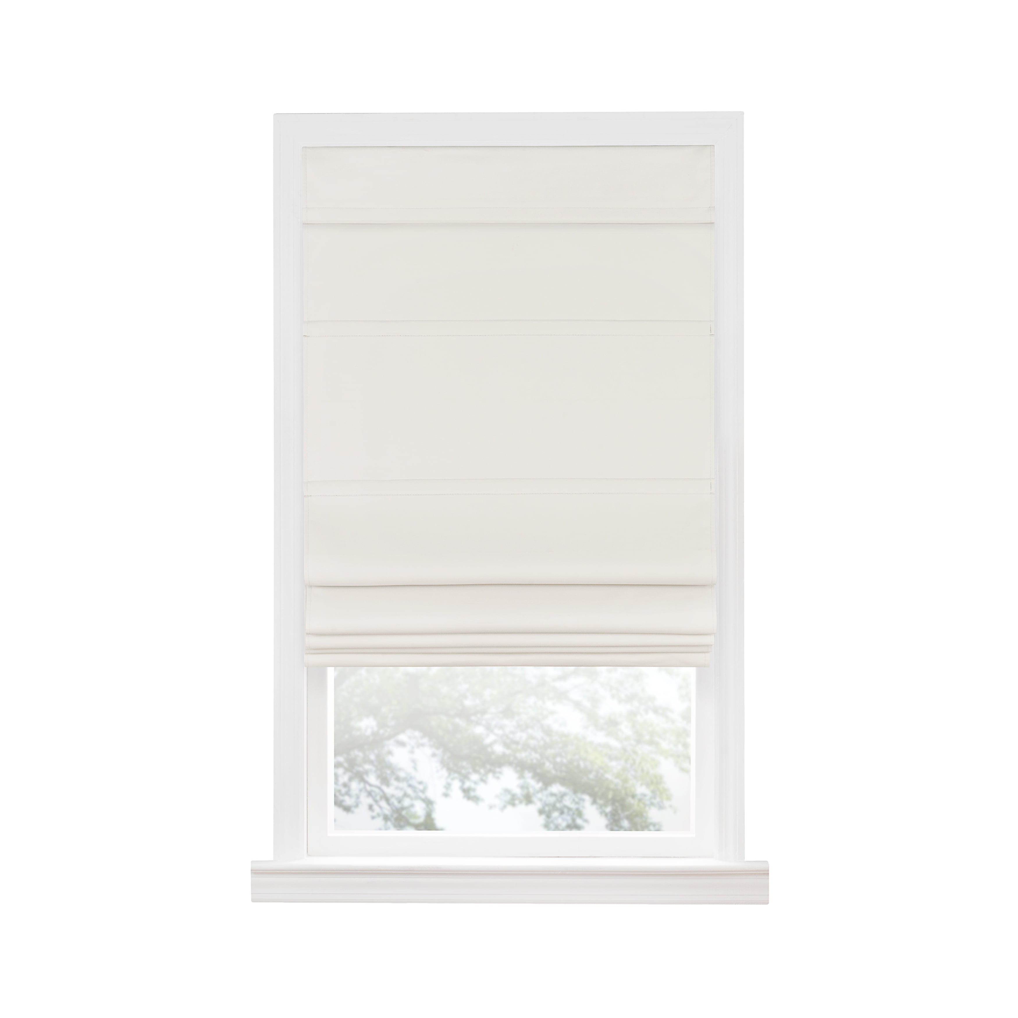 Achim Roman Indoor Cordless Ivory Polyester Blackout Window Roman Pleated Shade, 64" L x 30" W
