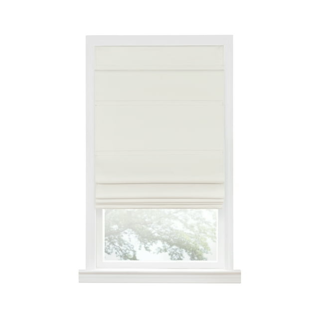Achim Roman Indoor Cordless Ivory Polyester Blackout Window Roman Pleated Shade, 64" L x 30" W