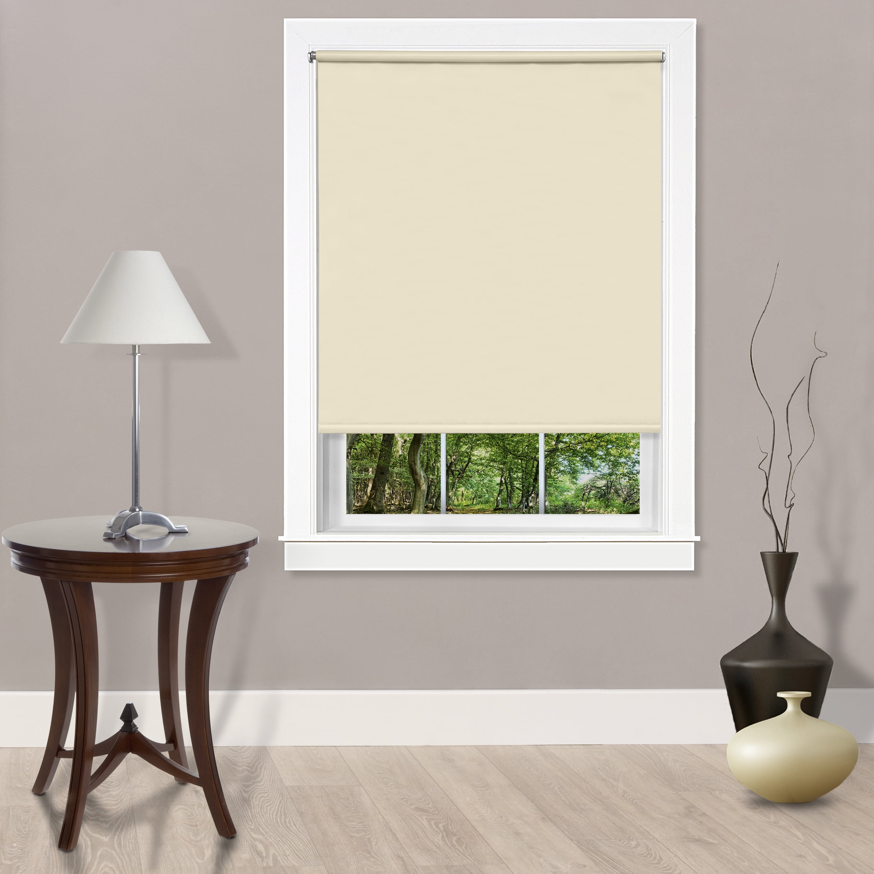 Achim Tear Down Indoor Cordless Vinyl Room Darkening Roller Window Shade, 72 x 37, Ivory Beige