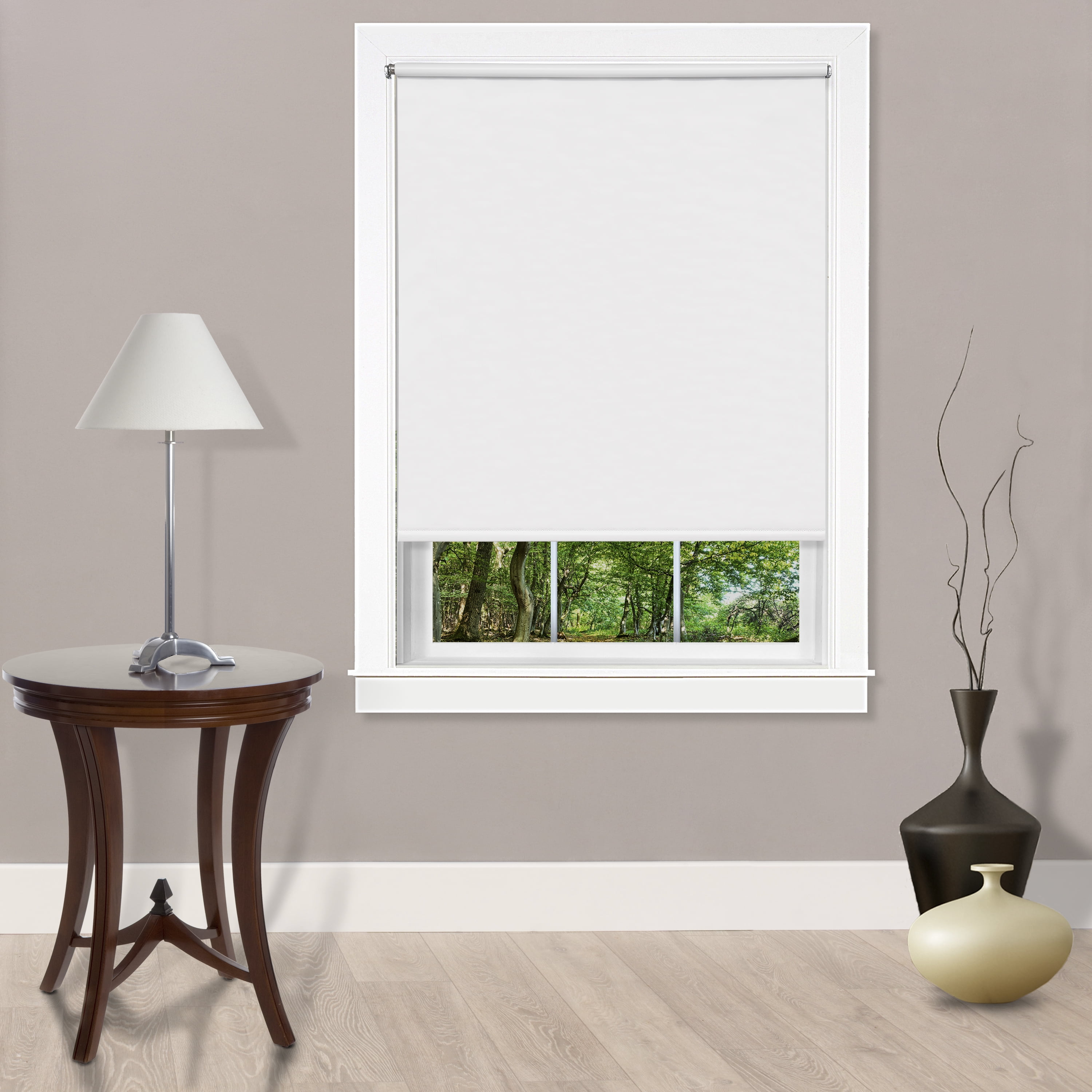 Achim Tear Down Indoor Cordless Vinyl Room Darkening Roller Window Shade, 72 x 37, White
