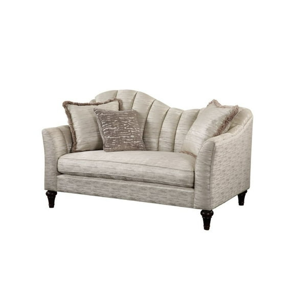 Acme Furniture 55306 66 x 39 x 42 in. Athalia Loveseat Sofa with 3 Pillows, Shimmering Pearl