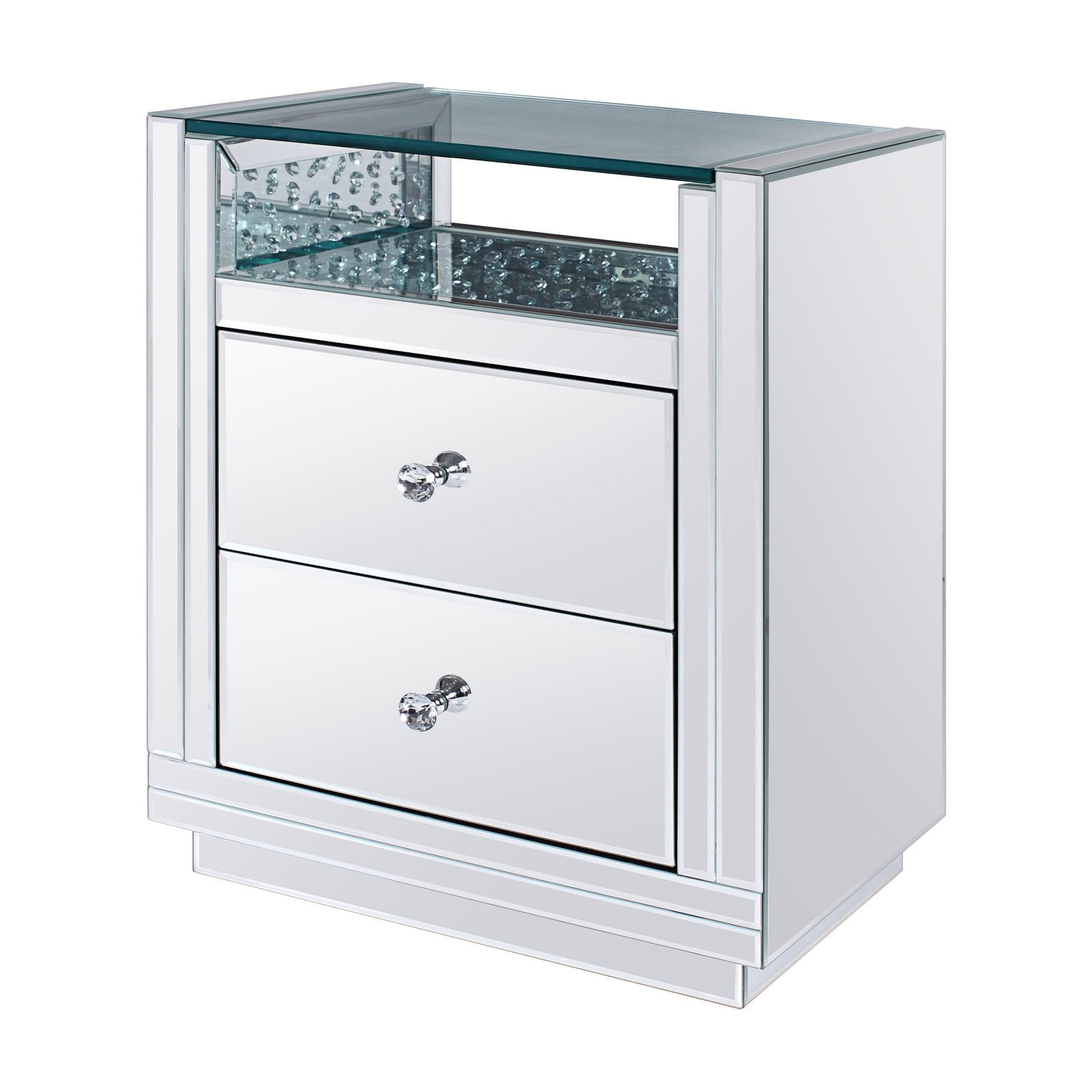 Nysa - End Table Mirrored & Faux Crystals