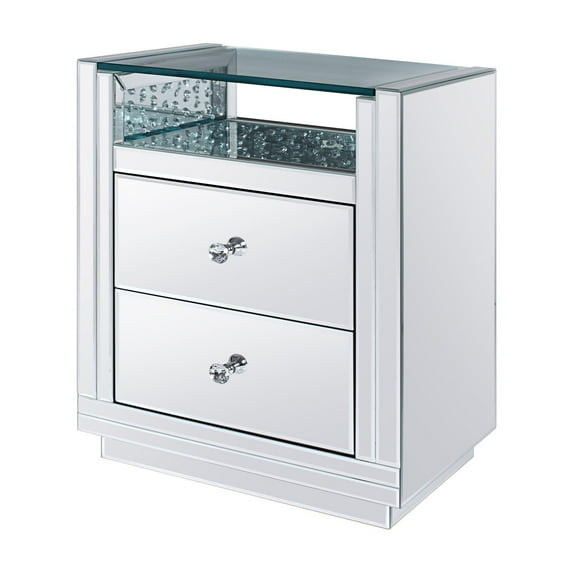 Nysa - End Table Mirrored & Faux Crystals