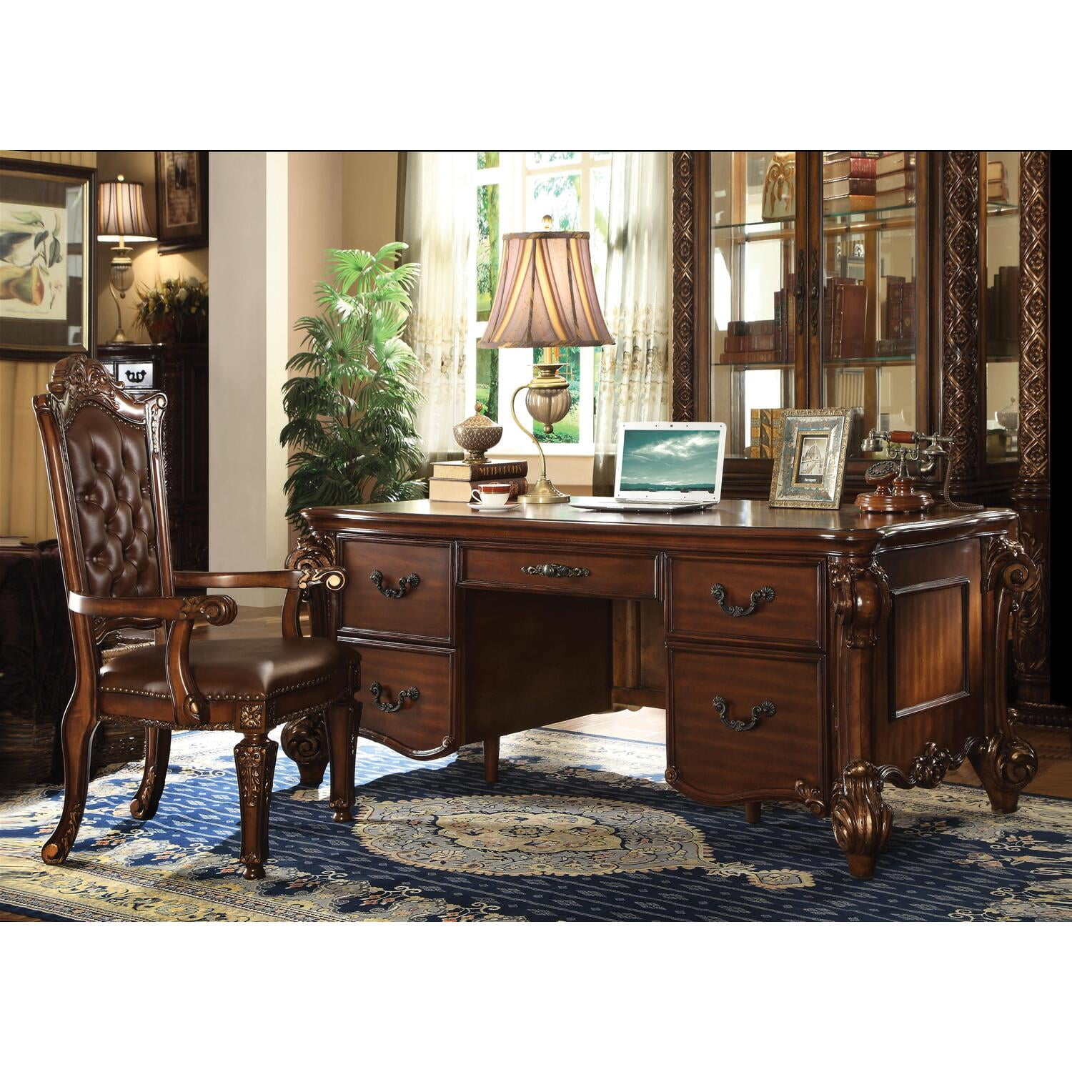 Acme Vendome Executive Desk, Cherry