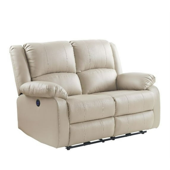 Acme Zuriel Power Motion Loveseat in Beige PU-Color:BeigeMaterial