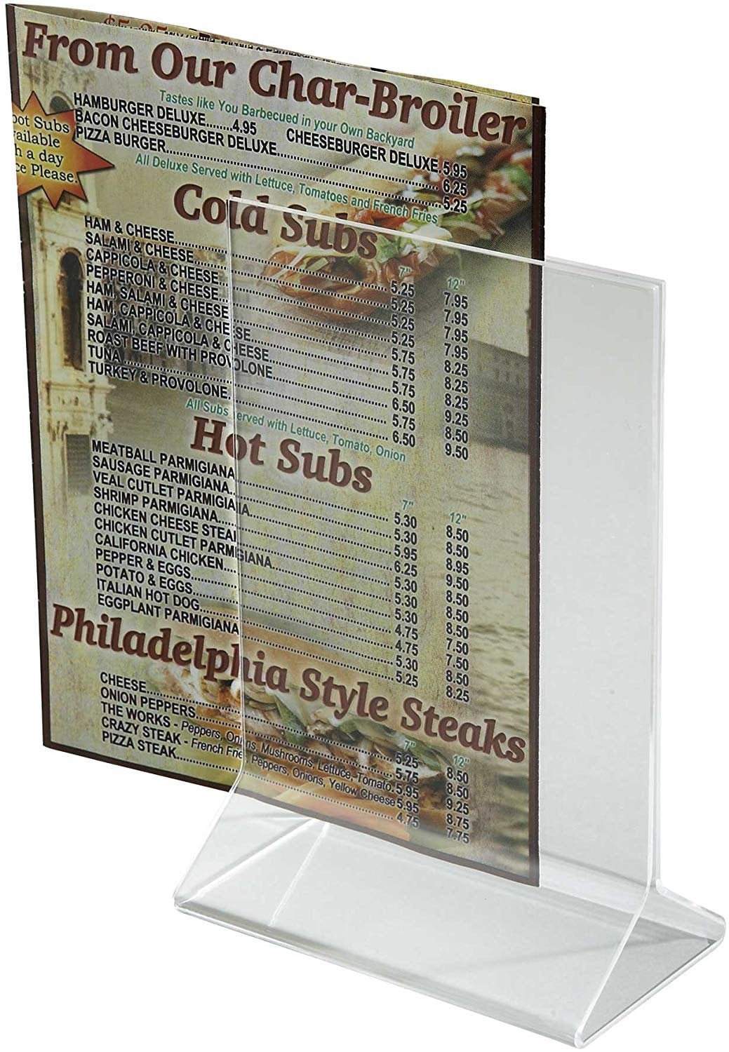 Acrylic Table Tent Menu/Card Holders - 4" x 6"