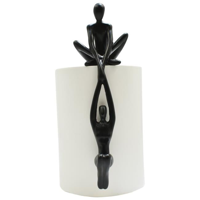 Adam & Friends Man Lifting Woman Onto Ledge Sculpture | Black