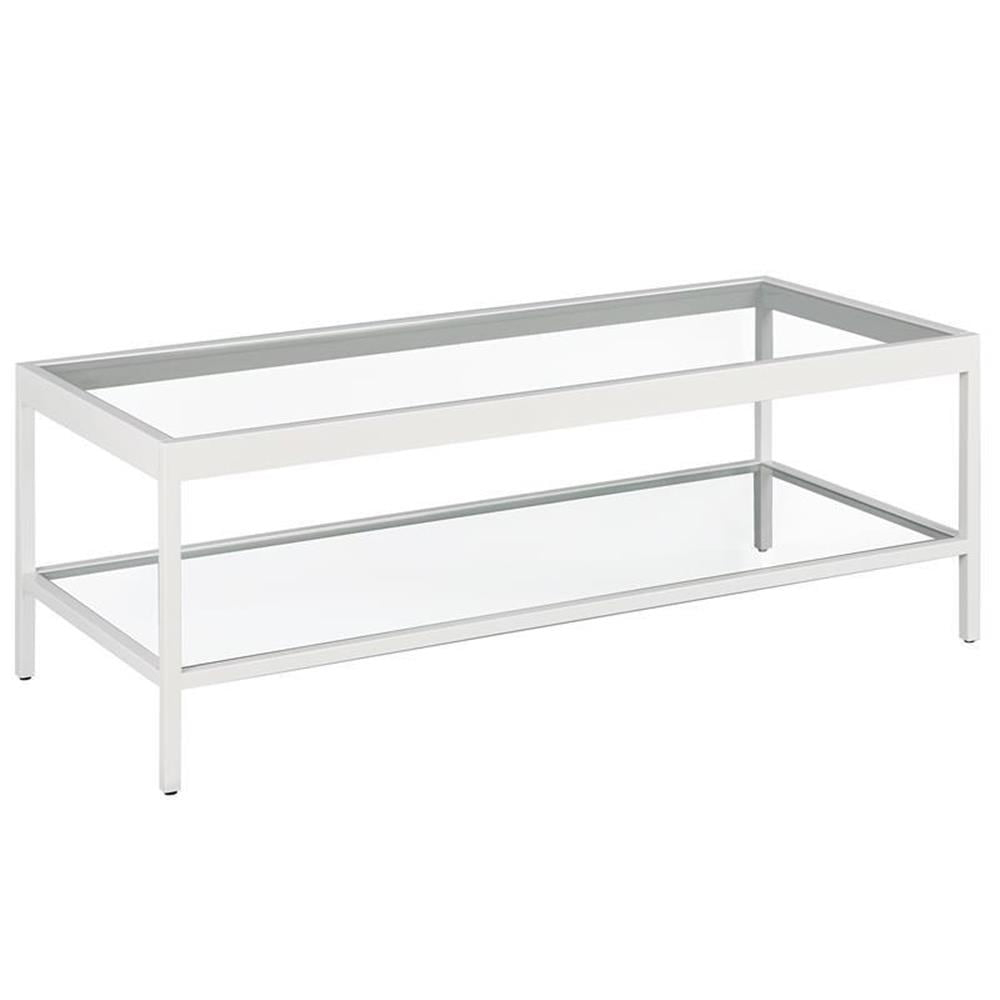 Evelyn&Zoe Alexis 45" Wide Rectangular Coffee Table, White