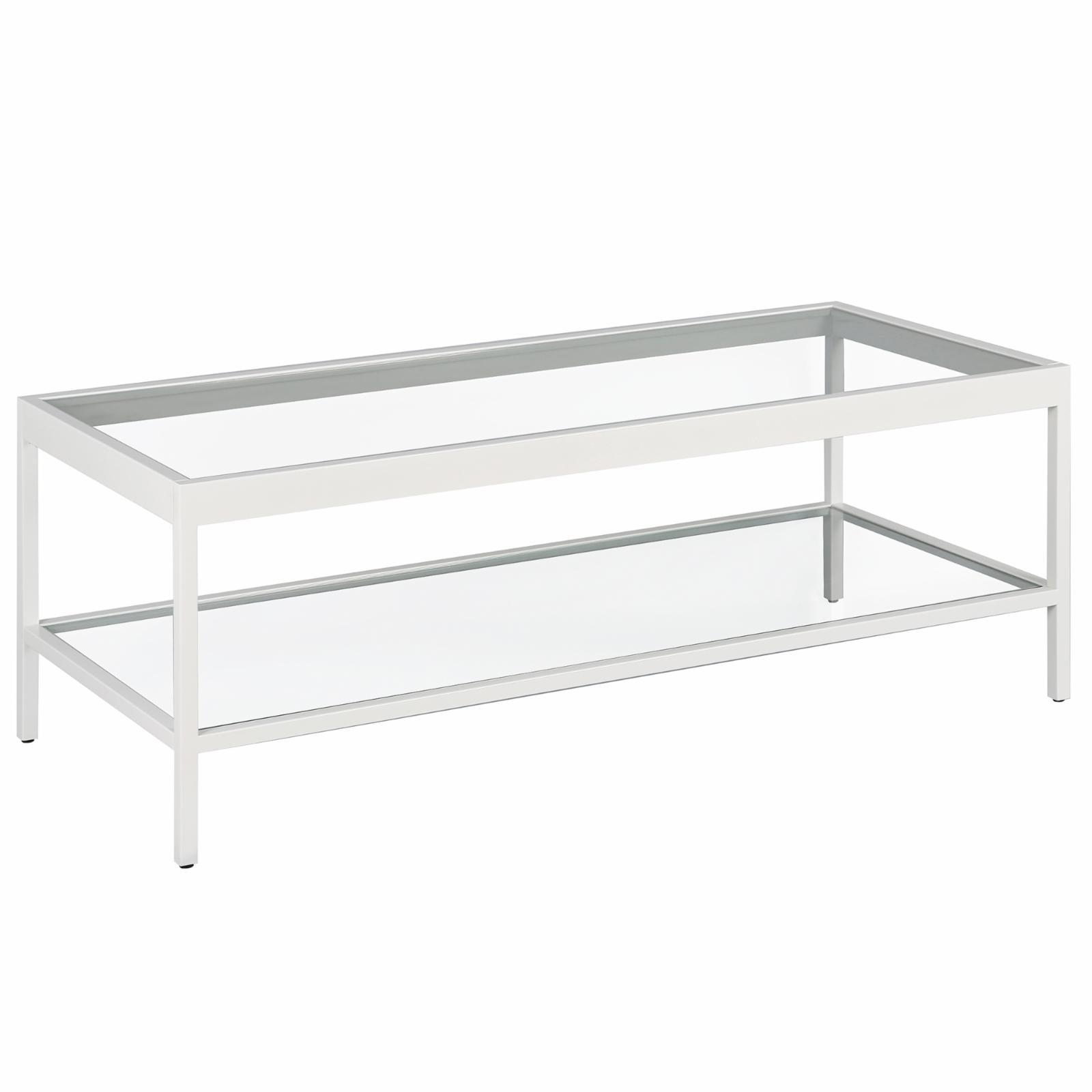 Evelyn&Zoe Alexis 45" Wide Rectangular Coffee Table, White