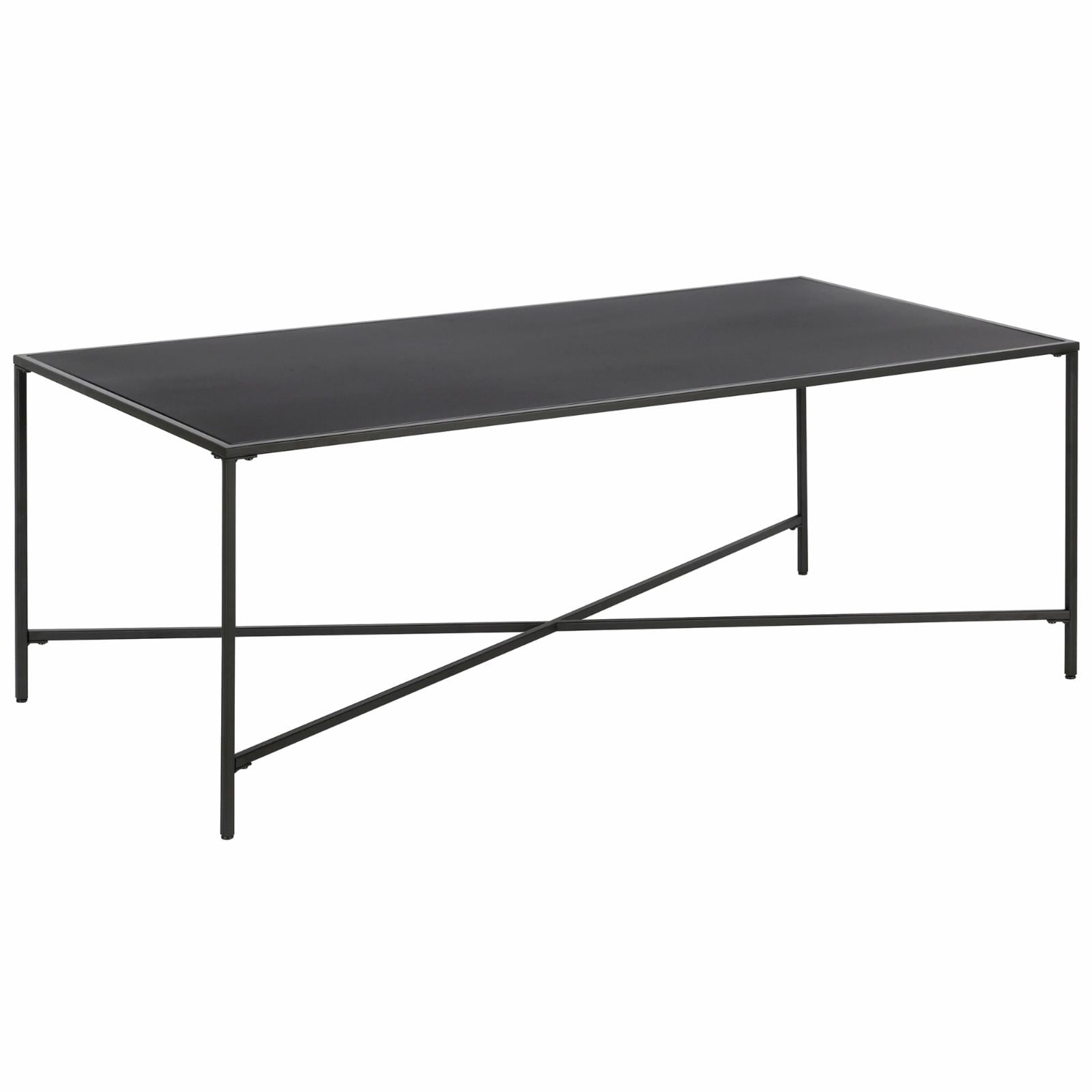 Evelyn&Zoe Henley 48" Wide Rectangular Coffee Table with Metal Top, Blackened Bronze
